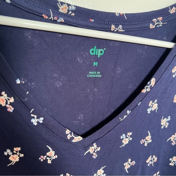 Dip V-Neck Swing Tank Top Navy Blue Floral - Picture 4 of 8